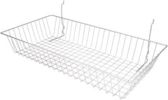 ECONOCO - 12" Deep, Rectangular Steel Peg Board/Slatwall Basket - 24" Wide x 4" High - Americas Industrial Supply