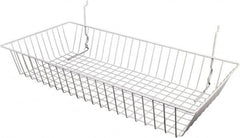 ECONOCO - 12" Deep, Rectangular Steel Peg Board/Slatwall Basket - 24" Wide x 4" High - Americas Industrial Supply