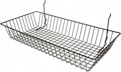 ECONOCO - 12" Deep, Rectangular Steel Peg Board/Slatwall Basket - 24" Wide x 4" High - Americas Industrial Supply