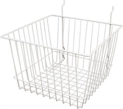 ECONOCO - 12" Deep, Square Steel Peg Board/Slatwall Basket - 12" Wide x 8" High - Americas Industrial Supply