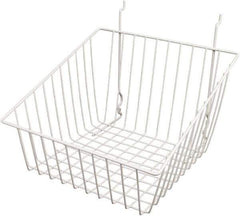 ECONOCO - 12" Deep, Square Steel Peg Board/Slatwall Basket - 12" Wide x 8" High - Americas Industrial Supply
