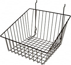 ECONOCO - 12" Deep, Square Steel Peg Board/Slatwall Basket - 12" Wide x 8" High - Americas Industrial Supply
