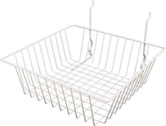 ECONOCO - 12" Deep, Square Steel Peg Board/Slatwall Basket - 12" Wide x 4" High - Americas Industrial Supply