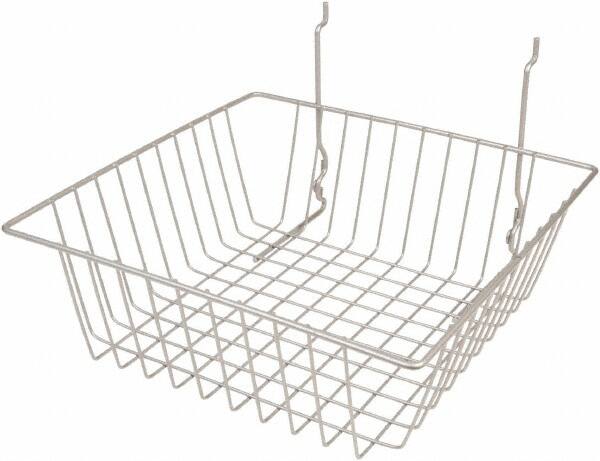 ECONOCO - 12" Deep, Square Steel Peg Board/Slatwall Basket - 12" Wide x 4" High - Americas Industrial Supply