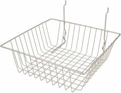 ECONOCO - 12" Deep, Square Steel Peg Board/Slatwall Basket - 12" Wide x 4" High - Americas Industrial Supply