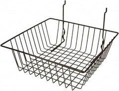 ECONOCO - 12" Deep, Square Steel Peg Board/Slatwall Basket - 12" Wide x 4" High - Americas Industrial Supply
