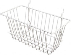 ECONOCO - 6" Deep, Rectangular Steel Peg Board/Slatwall Basket - 12" Wide x 6" High - Americas Industrial Supply