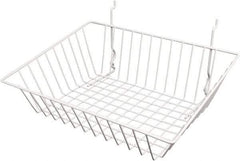 ECONOCO - 12" Deep, Rectangular Steel Peg Board/Slatwall Basket - 15" Wide x 5" High - Americas Industrial Supply