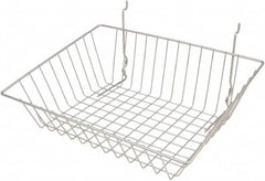 ECONOCO - 12" Deep, Rectangular Steel Peg Board/Slatwall Basket - 15" Wide x 5" High - Americas Industrial Supply
