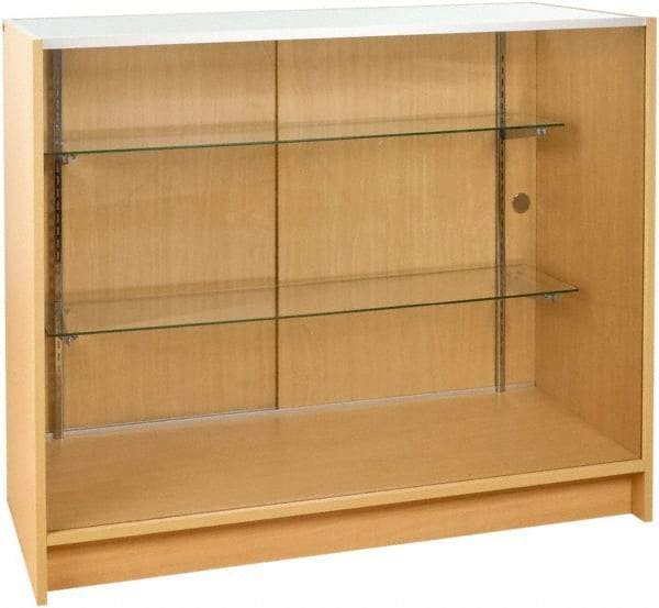 ECONOCO - 2 Shelf Visible Storage Cabinet - Melamine, 48" Wide x 20" Deep x 38" High, Maple - Americas Industrial Supply