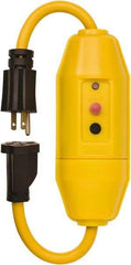 Tower - 1 Outlet, 125 Volt, 15 Amp Rating, 4 to 6mA Max Surge, Plug In, Manual, Commercial, Industrial GFCI - 1-1/2 Ft. Long Cord, 5-15P and R NEMA Configuration, Polycarbonate Housing - Americas Industrial Supply