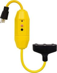 Tower - 3 Outlet, 125 Volt, 15 Amp Rating, 4 to 6mA Max Surge, Plug In, Manual, Commercial, Industrial GFCI - 2 Ft. Long Cord, 5-15P and (3)R NEMA Configuration, Polycarbonate Housing - Americas Industrial Supply