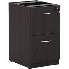 ALERA - 15" Wide x 28-1/2" High x 20-1/2" Deep, 2 Drawer Pedestal - Woodgrain Laminate, Espresso - Americas Industrial Supply