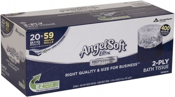 Bathroom Tissue: 2-Ply, White 4″ Sheet Length, 4.5″ Sheet Width, 8,000 Sheets