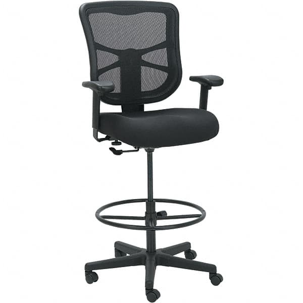 ALERA - 51-5/8" High Stool - 25.63" Wide x 26" Deep, Fabric Mesh Seat, Black - Americas Industrial Supply