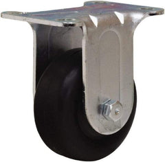 Hamilton - 3" Diam x 1-3/8" Wide x 4-13/16" OAH Top Plate Mount Rigid Caster - Polyolefin, 230 Lb Capacity, Plain Bore Bearing, 2-3/4 x 3-3/4" Plate - Americas Industrial Supply
