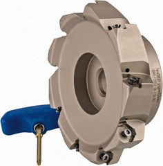 Iscar - 5.37" Cut Diam, 1-1/2" Arbor Hole, 0.18" Max Depth of Cut, 50° Indexable Chamfer & Angle Face Mill - 9 Inserts, IQ845 SYHU 07.. Insert, Right Hand Cut, Through Coolant, Series DoveIQMill - Americas Industrial Supply