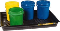 Justrite - 29 Gallon Capacity, 33 Inch Long x 47 Inch Wide, Polyurethane Spill Tray - 33 Inch Diameter, 5-1/2 Inch High, Black - Americas Industrial Supply