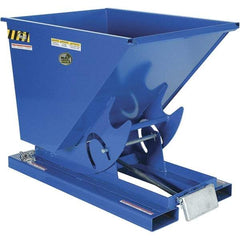 Vestil - 4,000 Lb Load Capacity, 1/2 Cu Yd, Steel Self-Dumping Hopper - 33-9/16" Wide x 51-7/8" Long x 38-1/16" High, Blue - Americas Industrial Supply