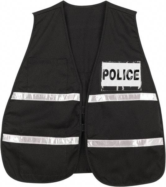 MCR Safety - One Size Fits Most High Visibility Black Mesh Incident Command Vest - 21" Chest, Hook & Loop Closure, Polyester Blend - Americas Industrial Supply