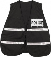 MCR Safety - One Size Fits Most High Visibility Black Mesh Incident Command Vest - 21" Chest, Hook & Loop Closure, Polyester Blend - Americas Industrial Supply