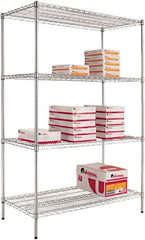 ALERA - 4 Shelf Wire Shelving - Starter Unit - 24" Deep x 72" High, - Americas Industrial Supply