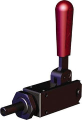 De-Sta-Co - 1,124.05 Lb Load Capacity, Flanged Base, Carbon Steel, Standard Straight Line Action Clamp - 2 Mounting Holes, 0.22" Mounting Hole Diam, 0.35" Plunger Diam, Straight Handle - Americas Industrial Supply