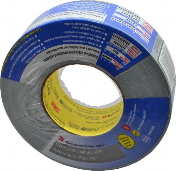 3M - 2" x 55m Blue Duct Tape - 12.1 mil, Rubber Adhesive, Polyethylene Film Backing, 36 Lb/ln Tensile Strength, 200°F Max, Series 8979 - Americas Industrial Supply