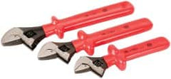 Wiha - 3 Piece, 1 to 1-1/2", Insulated Adjustable Wrench Set - Inch System of Measurement, Insulated Finish - Americas Industrial Supply