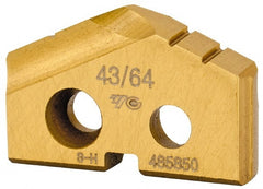 Spade Drill Insert: 43/64″ Dia, Series 0, Cobalt TiN Finish, Series T-A