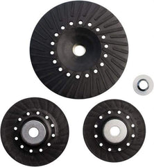 Made in USA - 9" Diam Locking Nut Disc Backing Pad - Medium Density, 8,000 RPM - Americas Industrial Supply