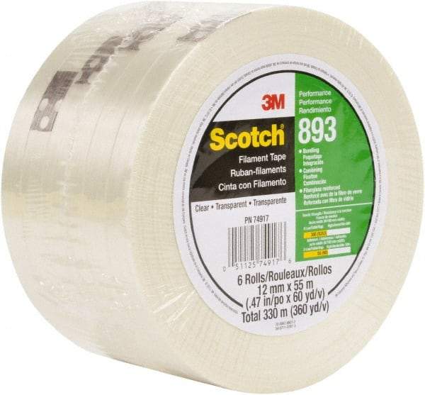 3M - Filament & Strapping Tape Type: Filament Tape Color: Clear - Americas Industrial Supply