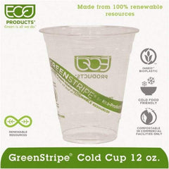 ECO PRODUCTS - Renewable & Compostable Cold Cups - 12 oz - Clear - Americas Industrial Supply