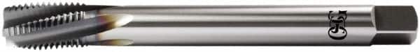 OSG - M30x3.50 Metric Coarse 6 Flute Plug Spiral Flute Tap - Vanadium High Speed Steel, TiCN Finish, Left Hand Flute, Right Hand Thread, D20, Series 13118 - Americas Industrial Supply