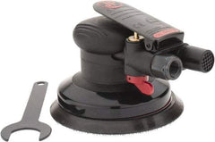 PRO-SOURCE - 12,000 OPM, 3 CFM Air Consumption, 90 psi Air Pressure, Palm Air Orbital Sander - Round Pad, Hook & Loop Backing, 1/4 NPT Inlet - Americas Industrial Supply