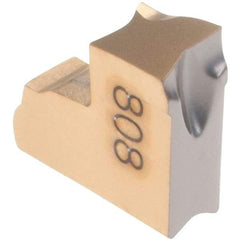 Iscar - TAG3 IC808 Grade, 0.1181" Cutting Width, Carbide Cutoff Insert - 15° Right Hand Lead Angle, 0.0008" Cnr Rad, TiAlN/AlTiN/TiN Coated - Americas Industrial Supply