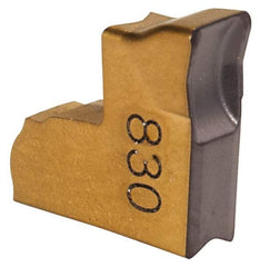 Iscar - TAG CB IC830 Grade, 0.118" Cutting Width, Carbide Cutoff Insert - 0° Neutral Lead Angle, 0.0138" Cnr Rad, TiAlN Coated, Single End - Americas Industrial Supply