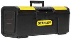 Stanley - 3 Compartment Tool Box - 23-5/16" Wide x 11" Deep x 10-5/32" High, Polypropylene, Black/Yellow - Americas Industrial Supply