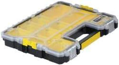 Stanley - 18-13/32" Wide x 13-29/32" High x 2-29/32" Deep, Shallow Small Parts Storage Box - Polypropylene Resin Frame, 10 Compartments, 3-1/4" Wide x 2" High x 5-3/8" Deep Bin - Americas Industrial Supply