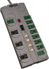 Tripp-Lite - 12 Outlets, 120 VAC15 Amps, 10' Cord, Power Outlet Strip - Floor, Keyhole Mount, 5-15 NEMA Configuration, 11.88" Strip - Americas Industrial Supply