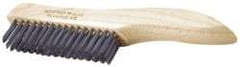 Ability One - 2 Rows x 1 Column Stainless Steel Scratch Brush - 10" OAL, 1" Trim Length, Plastic Shoe Handle - Americas Industrial Supply