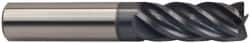 Accupro - 3/8", 1" LOC, 3/8" Shank Diam, 2-1/2" OAL, 6 Flute, Solid Carbide Square End Mill - Single End, AlTiN Finish, Spiral Flute, 25° Helix, Centercutting, Right Hand Cut, Right Hand Flute - Americas Industrial Supply