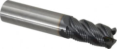 OSG - 3/4" Diam, Fine Pitch, 1-1/4" LOC, 4 Flute Solid Carbide 0.125" Corner Radius Roughing End Mill - TiAlN Finish, 4" OAL, 3/4" Shank Diam, Single End, Centercutting - Americas Industrial Supply