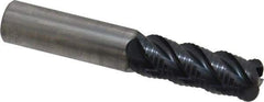 OSG - 1/2" Diam, Fine Pitch, 1-1/4" LOC, 4 Flute Solid Carbide 0.125" Corner Radius Roughing End Mill - TiAlN Finish, 3" OAL, 1/2" Shank Diam, Single End, Centercutting - Americas Industrial Supply