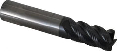 OSG - 5/8" Diam, Fine Pitch, 1-1/4" LOC, 4 Flute Solid Carbide 0.03" Corner Radius Roughing End Mill - TiAlN Finish, 3-1/2" OAL, 5/8" Shank Diam, Single End, Centercutting - Americas Industrial Supply