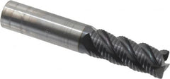 OSG - 1/2" Diam, Fine Pitch, 1-1/4" LOC, 4 Flute Solid Carbide 0.03" Corner Radius Roughing End Mill - TiAlN Finish, 3" OAL, 1/2" Shank Diam, Single End, Centercutting - Americas Industrial Supply