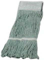 Ability One - 5" Green Head Band, Medium Rayon Loop End Mop Pad - Quick Change Connection - Americas Industrial Supply