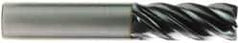 OSG - 1", 5 Flute, Single End, Solid Carbide, 0.03" Corner Radius End Mill - 4" OAL, 35° Helix, Right Hand Flute, 1-1/2" LOC, Right Hand Cut - Americas Industrial Supply