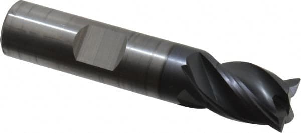 OSG - 1/2", 4 Flute, Single End, Solid Carbide, 0.015" Corner Radius End Mill - 2-1/2" OAL, Right Hand Flute, 5/8" LOC, Right Hand Cut - Americas Industrial Supply