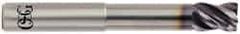 OSG - 1/2", 4 Flute, Single End, Solid Carbide, 0.06" Corner Radius End Mill - 4" OAL, 35° Helix, Right Hand Flute, 5/8" LOC, Right Hand Cut, 2-1/4" Extended Reach - Americas Industrial Supply